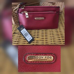 NWT-London Fog Red Clutch Wristlet